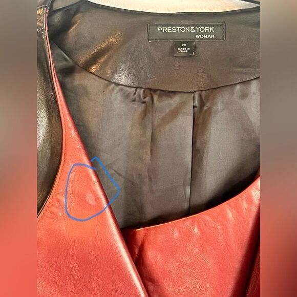 100% Lamb Skin Black/Dark Red Moto Jacket Size 2X - Picture 10 of 10